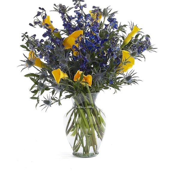 Decorative Glass Flower Vase for Floral Arrangements Clear) - Picture 2 of 3